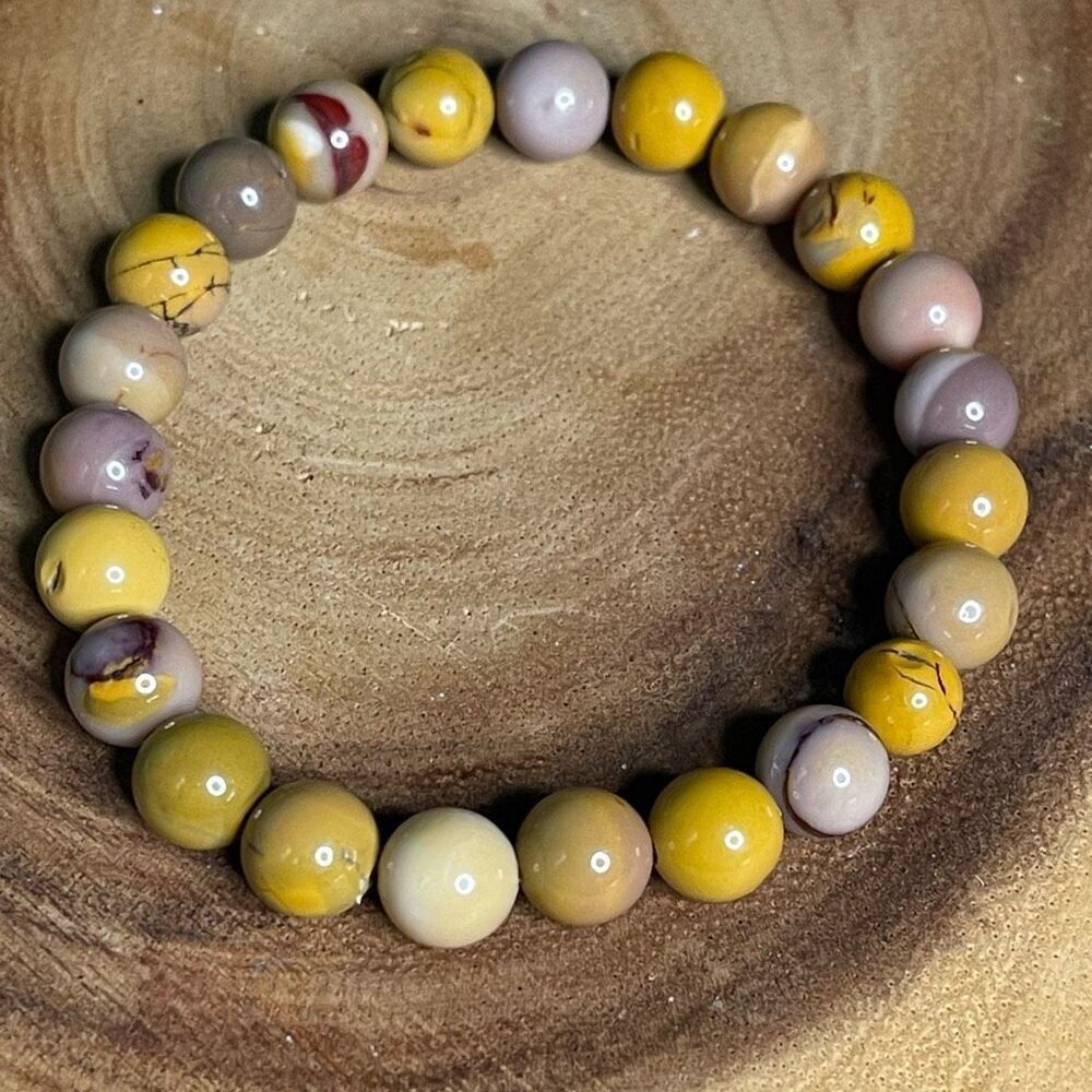 Mookaite jasper 8mm stretch bracelet beaded bracelet 7” stretch crystal healing